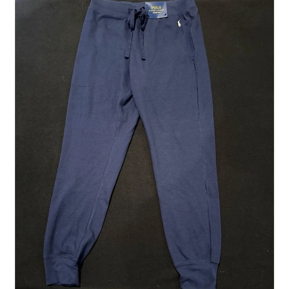 Polo Ralph Lauren Double Knit Jogger Blue Sweatpants Mens Size Large NWT